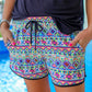 Maya Aztec Drawstring Everyday Shorts