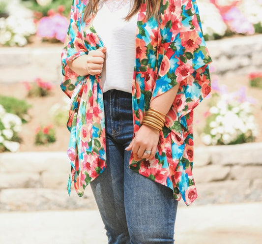 Summer Pop Floral Kimono