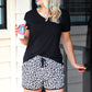 Kamryn White Leopard Drawstring Everyday Shorts