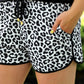 Kamryn White Leopard Drawstring Everyday Shorts