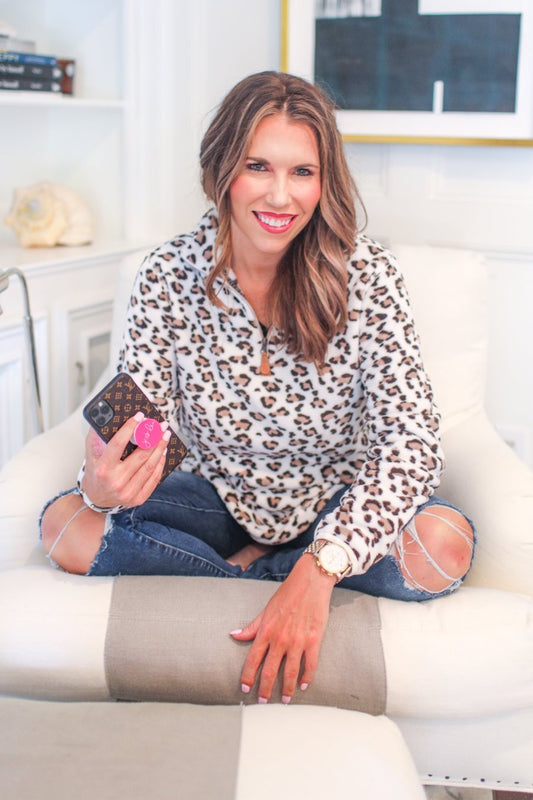 Liam Leopard Fleece Pullover