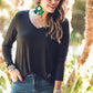 Jess Lea Basic Long Sleeve V-Neck Tee - Jess Lea Wholesale