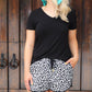 Kamryn White Leopard Drawstring Everyday Shorts