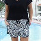 Kamryn White Leopard Drawstring Everyday Shorts