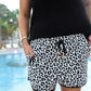 Kamryn White Leopard Drawstring Everyday Shorts