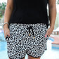 Kamryn White Leopard Drawstring Everyday Shorts
