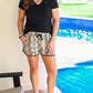 Sassy Snake Print Drawstring Everyday Shorts