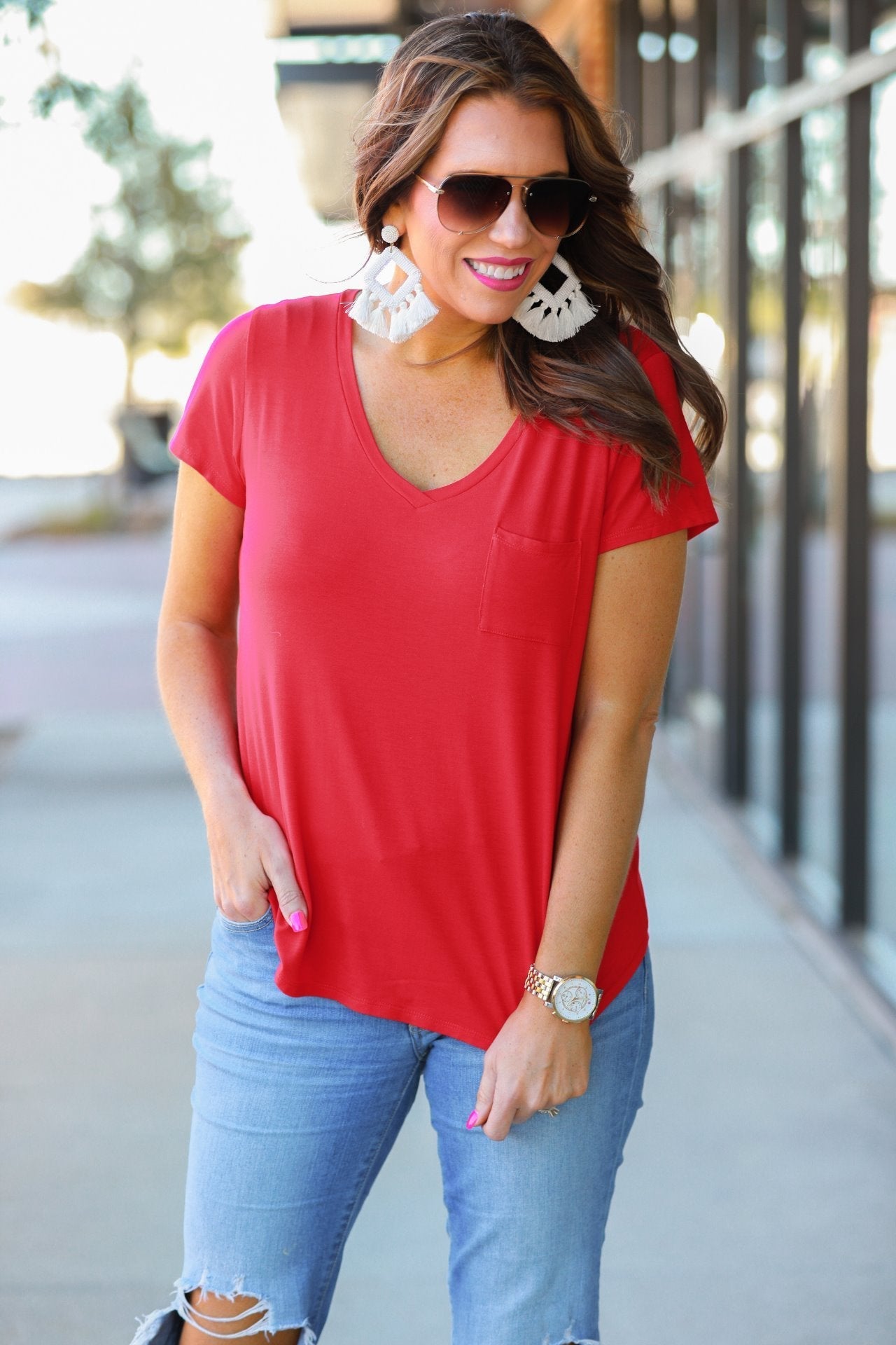 Jess Lea Basic Pocket Tee - Jess Lea Wholesale