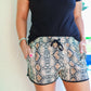 Sassy Snake Print Drawstring Everyday Shorts