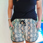 Sassy Snake Print Drawstring Everyday Shorts