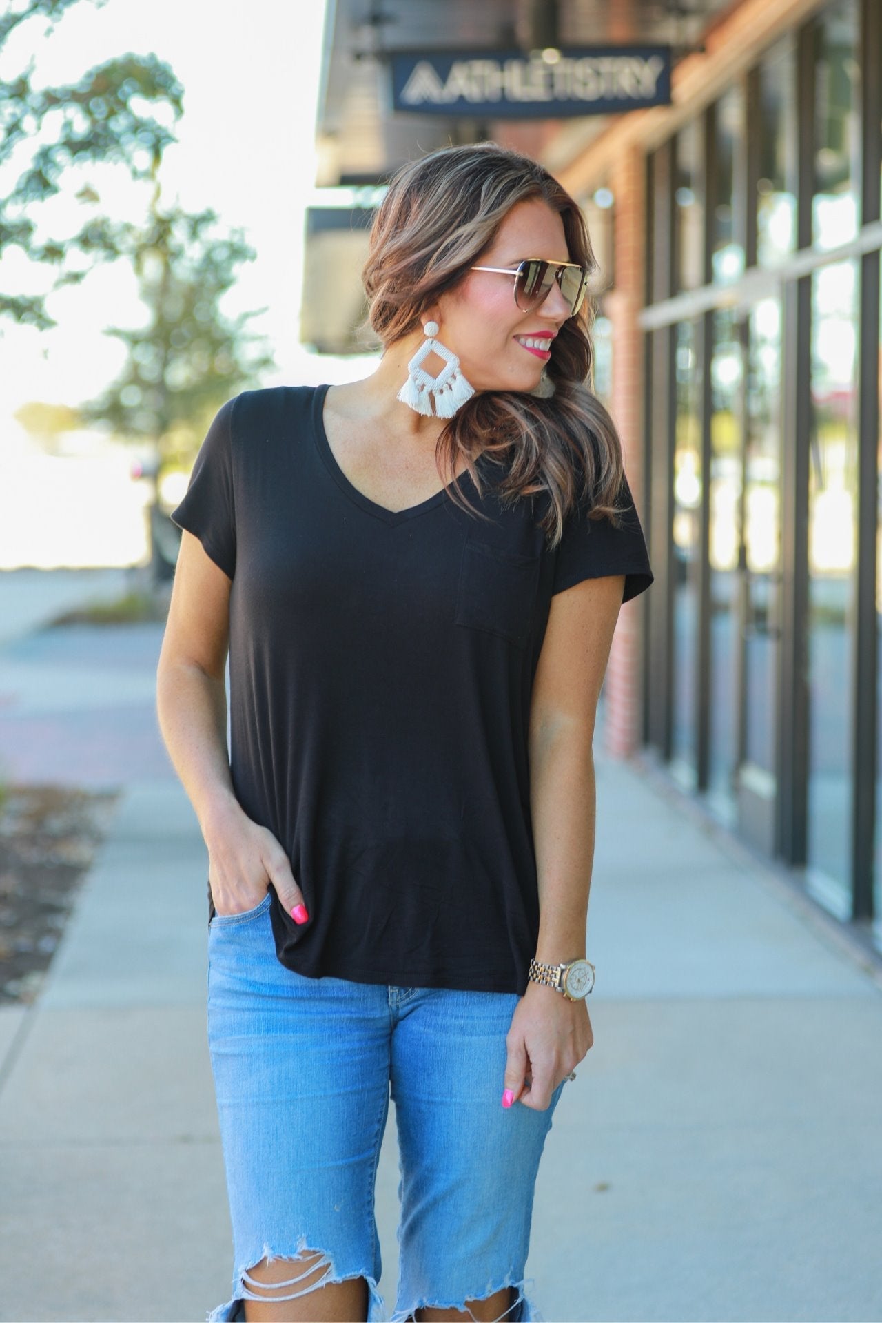 Jess Lea Basic Pocket Tee - Jess Lea Wholesale