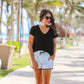 Luxury Getaway Marble Drawstring Everyday Shorts