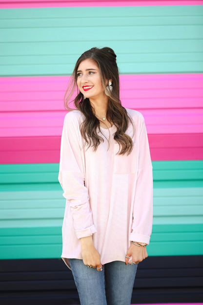 Blushing Over You Velvet Top